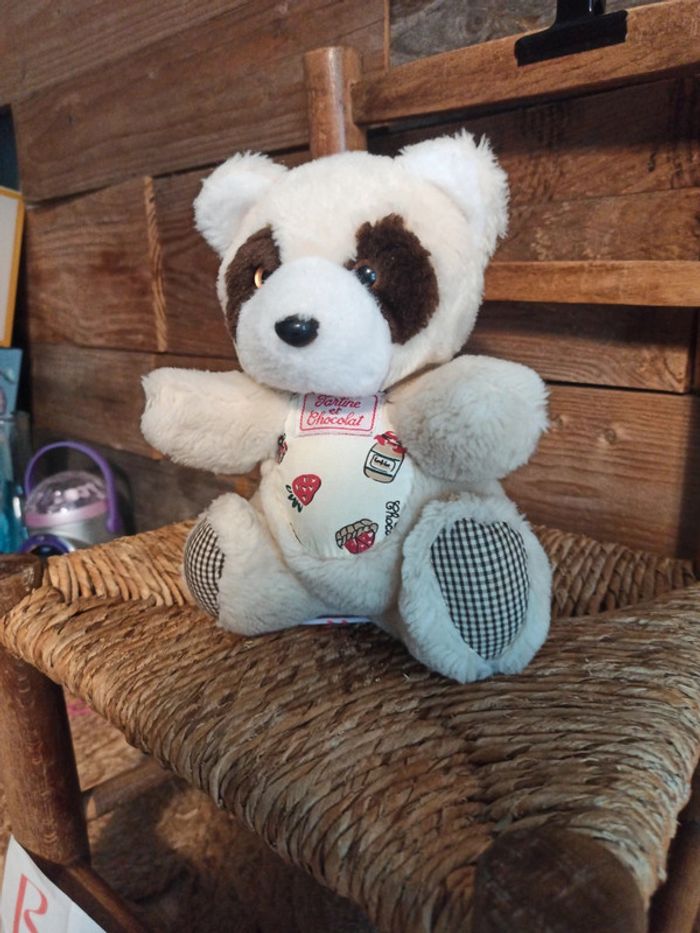 Peluche raton laveur tartine et chocolat tbe - photo numéro 3