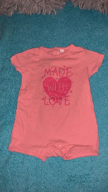 Combishort rose 6-9 mois