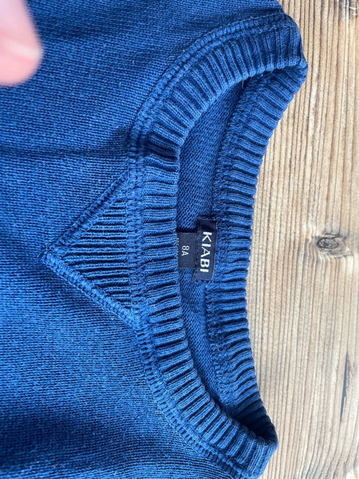 Petit pull léger basique kiabi 8 ans bleu - photo numéro 3