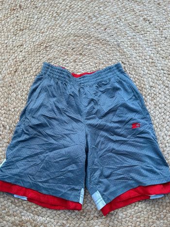 Short Starter Homme Réversible Gris/Blanc/Rouge Taille S | Très Bon État | SNVintagefr | BS456