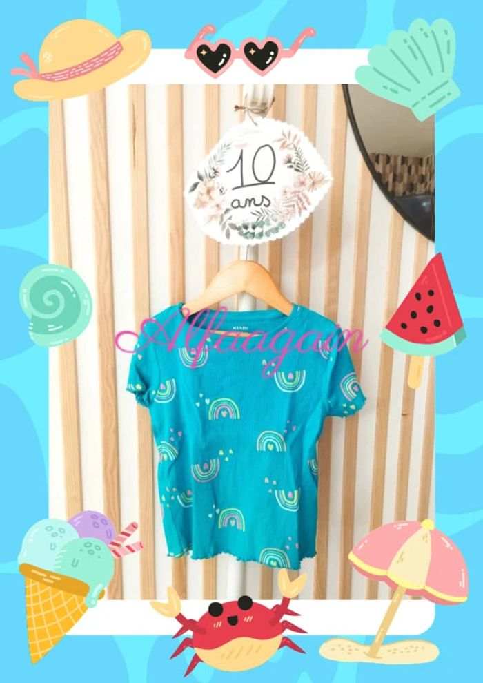 T-shirt court bleu Kiabi neuf 10ans