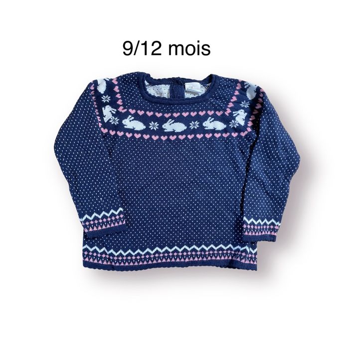 H&M Pull bleu lapin Taille 9/12 mois
