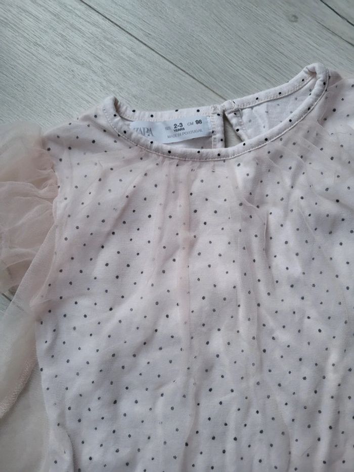 Tee shirt blouse zara 3ans neuve à pois - photo numéro 4