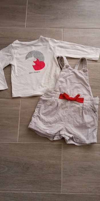 Ensemble T-shirt + short salopette Obaïbi