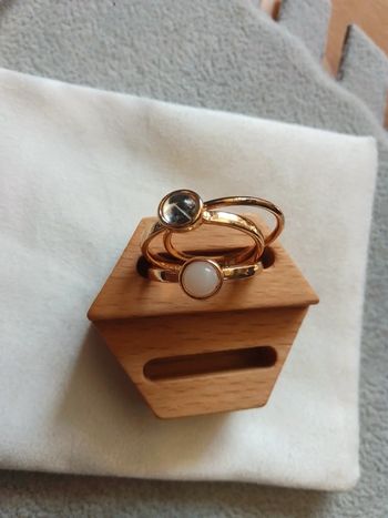 Lot de 3 bagues en acier inoxydable 17mm