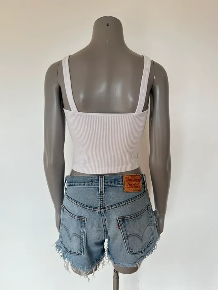 Débardeur crop top blanc Free People stretch – Taille XS/S - photo numéro 2
