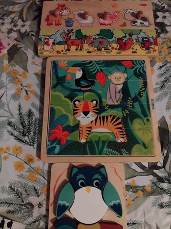 Lot de 4 puzzle en bois