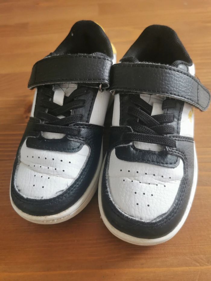 Chaussures basket tennis scratch FILA taille 25 noir blanc jaune - photo numéro 3
