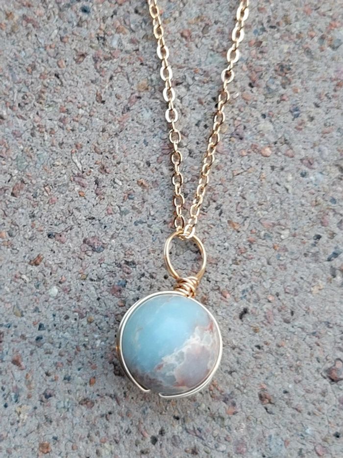 Collier pierre empereurs naturelle en acier inoxydable - photo numéro 3