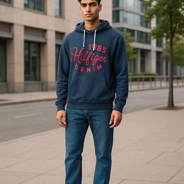 Sweat à capuche bleu marine Hilfiger S
