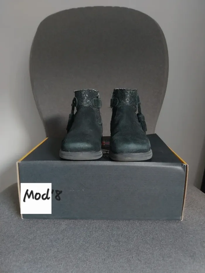 Boots cuir noir P 24 " Mod'8 " - photo numéro 5
