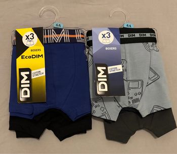 2 lots de 3 boxers (6 boxers )Dim garçon(6 ans )
