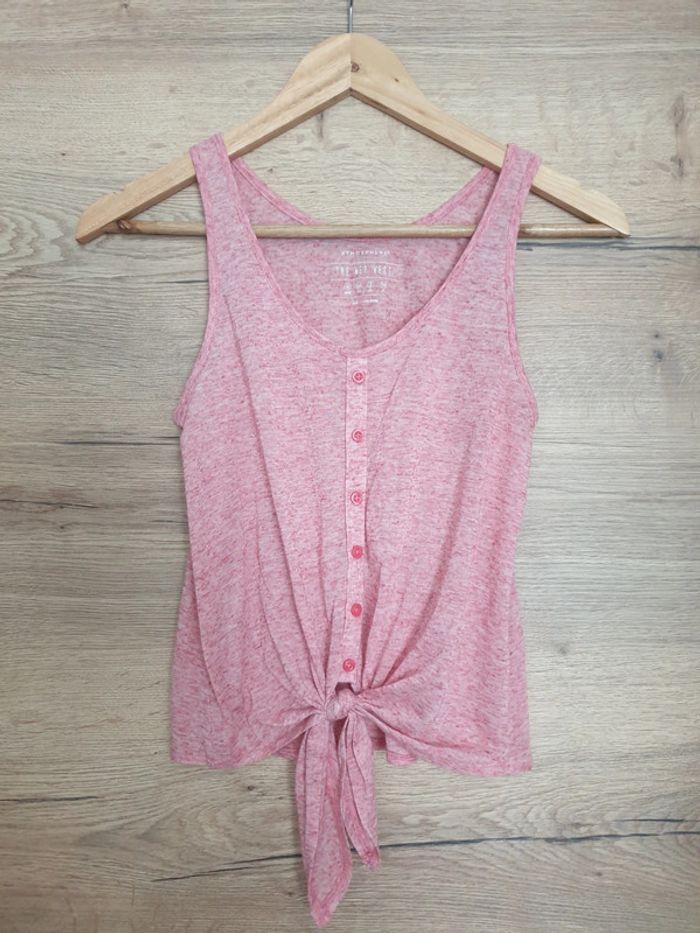 Top bretelles rose noeud atmosphere