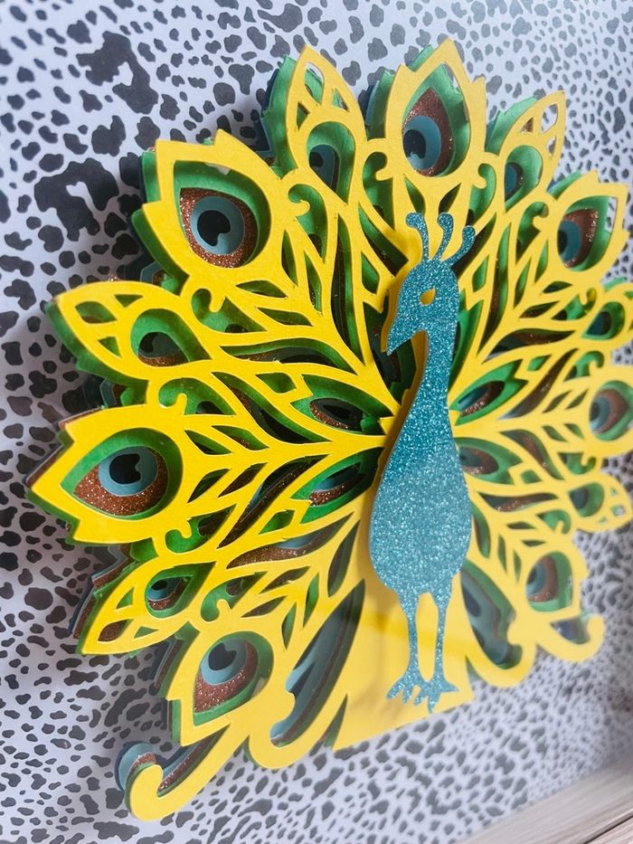 Cadre 3D Paon - photo numéro 3