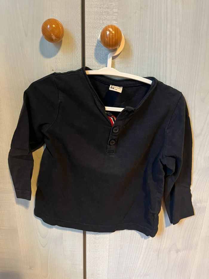 T-shirt manches longues bleu marine