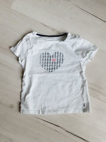 Vêtement fille tee-shirt manches courtes Obaïbi motifs cœur papillons 3 ans