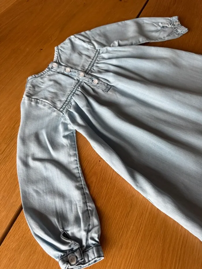 Robe ML en jeans avec fleurs brodées blanches - Taille 3 Ans - photo numéro 9