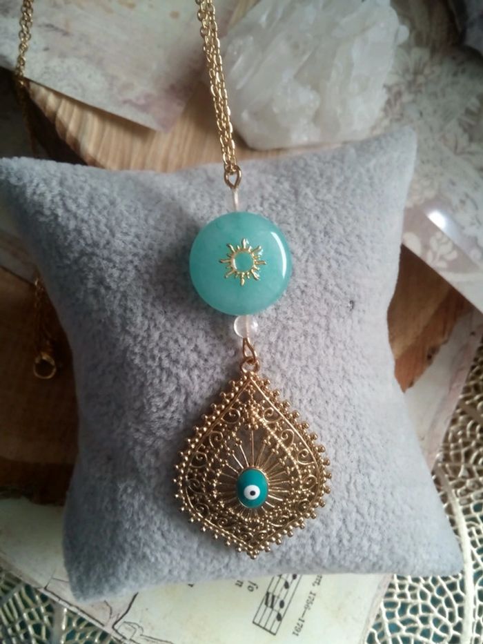 Collier Amazonite naturelle - photo numéro 3