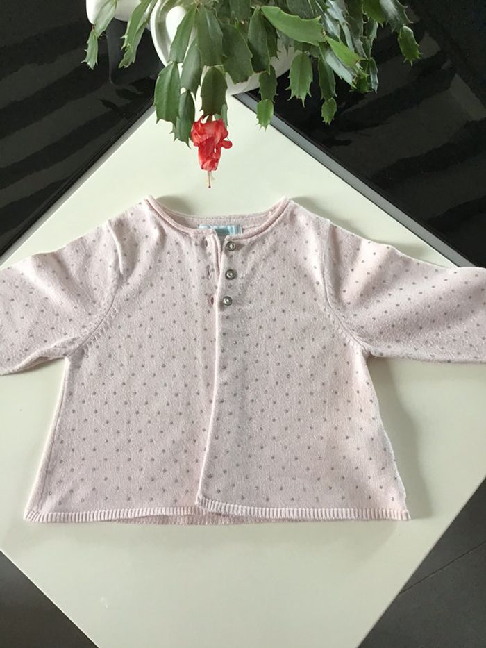 Gilet rose à pois argentés Obaibi