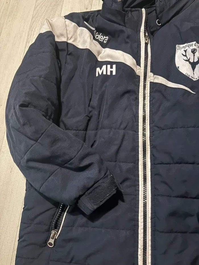 Manteau doudoune eldera 10/12 ans bleu marine et blanc très bon état - photo numéro 3