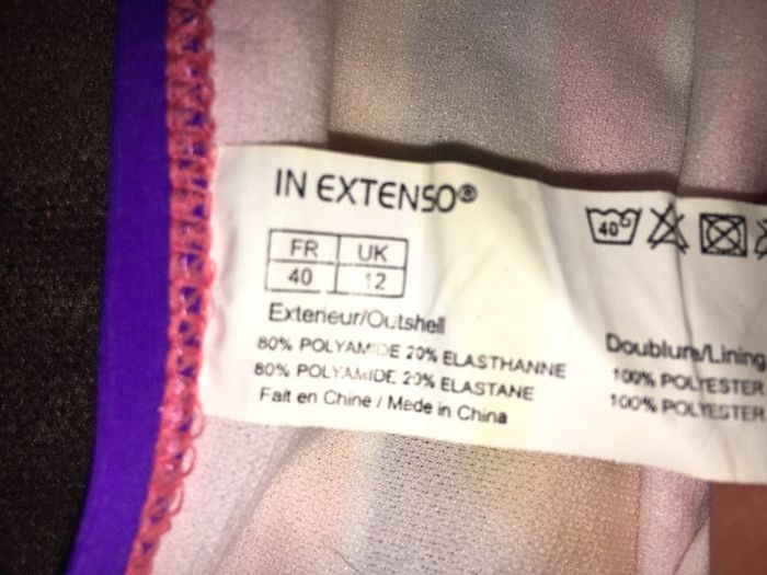 Maillot de bain rayé violet et orange T40 - photo numéro 2