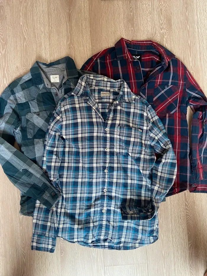 Lot de 3 chemises à carreaux homme taille S