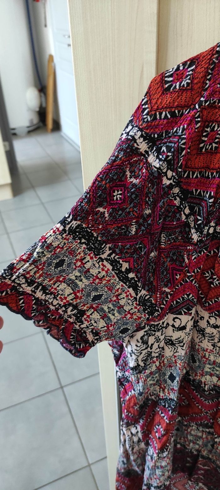 T-shirt Manches courtes motif beige/bdx Gemo 50 - photo numéro 2