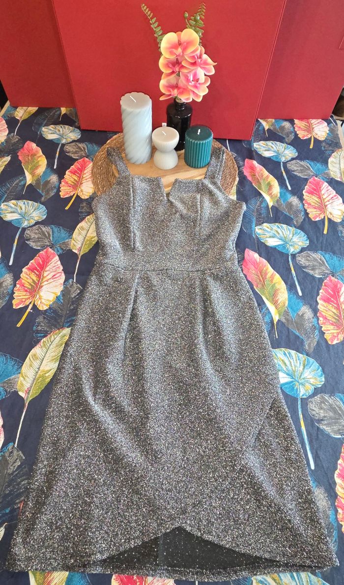 Robe pailletée argenté S