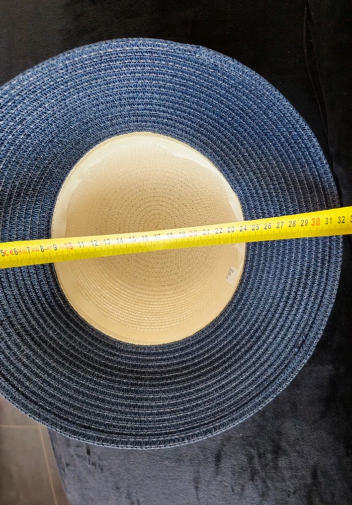 Chapeau boule bleu et beige - photo numéro 3
