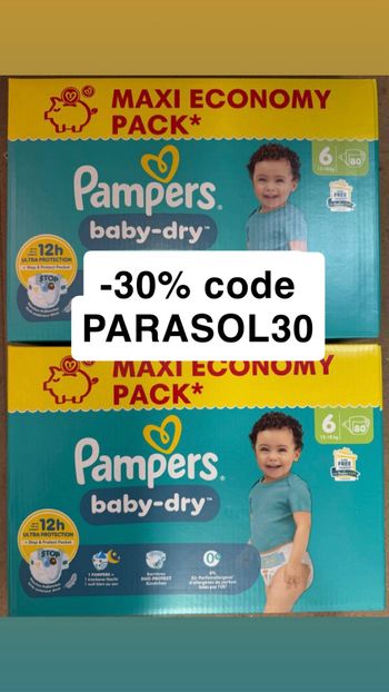 160 couches taille 6 Pampers baby dry
