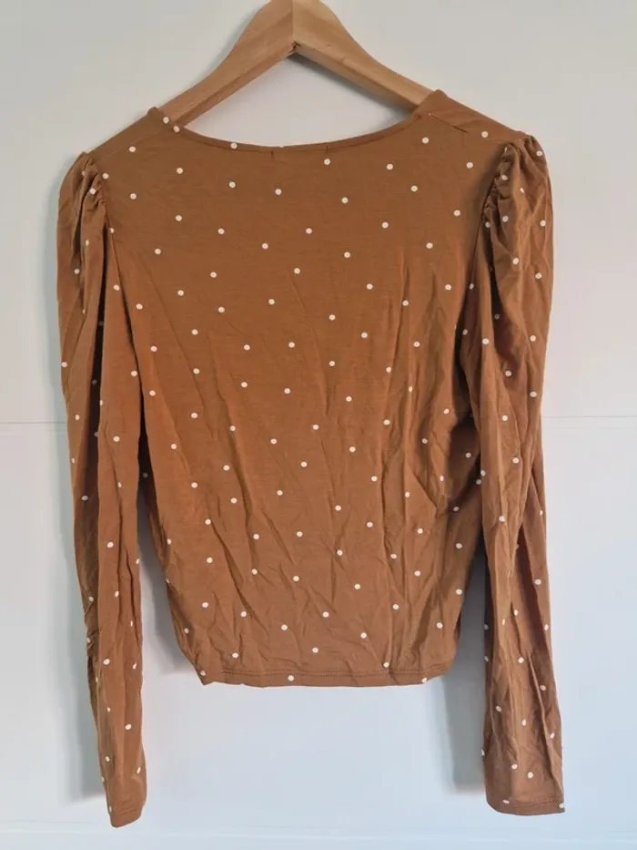 Haut Bizzbee marron à pois blancs – Taille M – Neuf avec étiquette - photo numéro 4