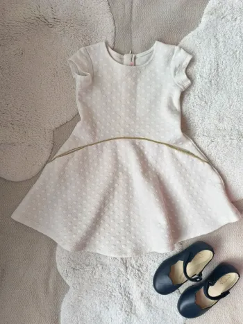 👗 Robe patineuse Billieblush – 3 ans – Blanche avec détails dorés
