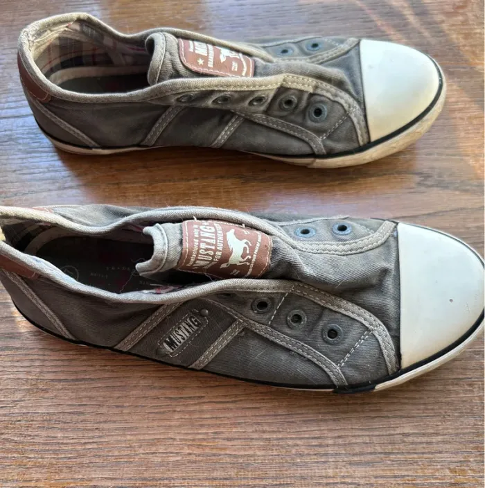 Baskets basses Mustang sans lacets - Gris/Kaki - T 37 - photo numéro 3