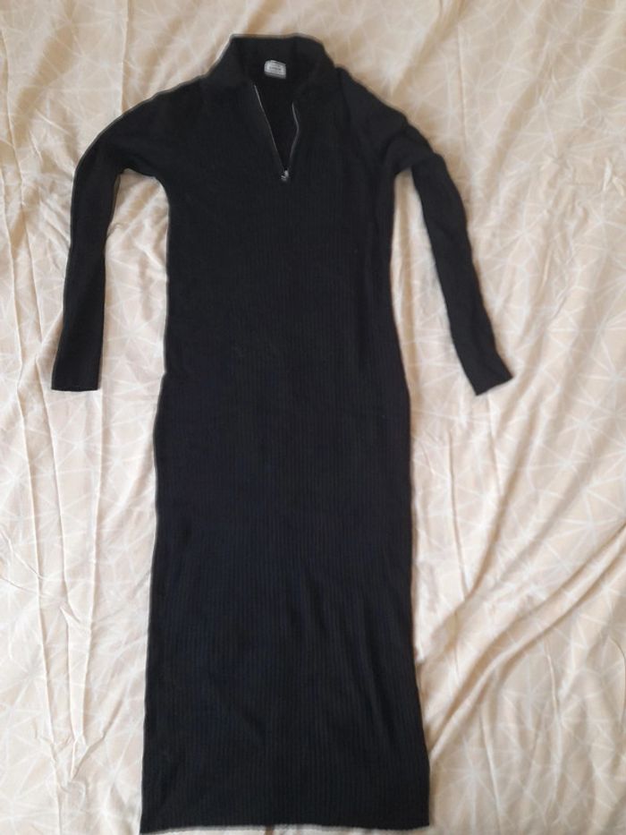 Robe pull longue avec col