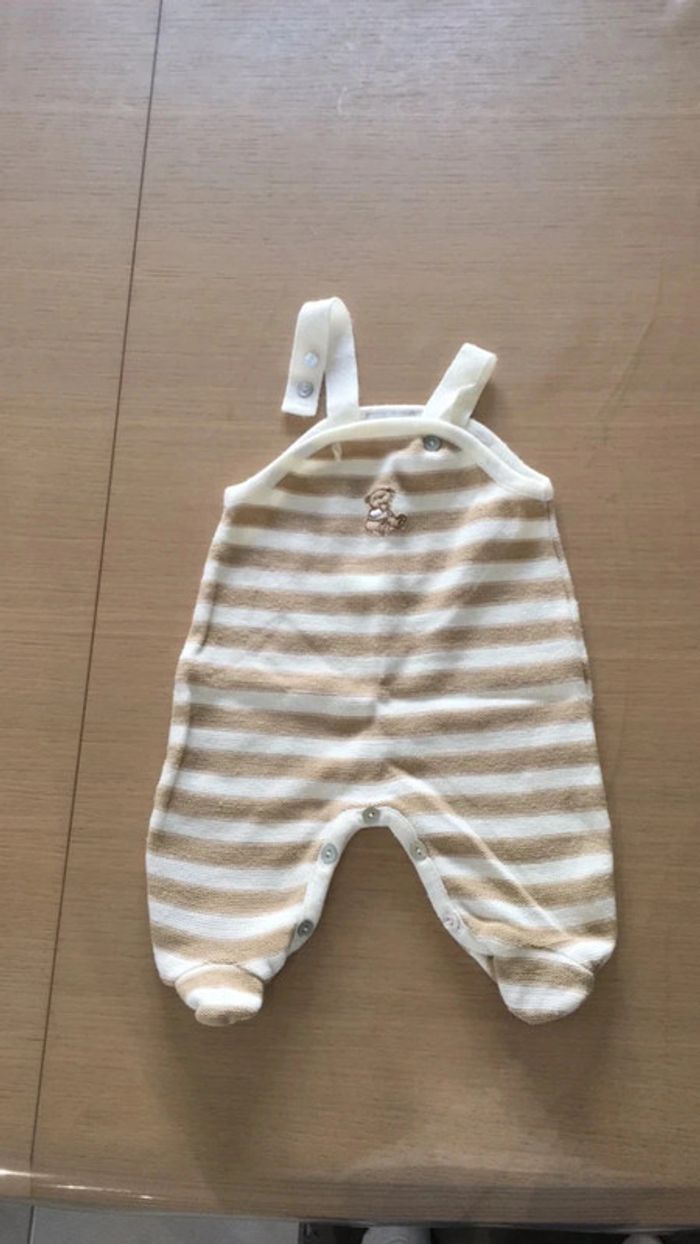 Salopette bebe garçon crème et beige Kiabi 1 mois