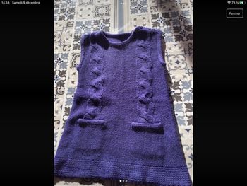 robe tricot violette 18 mois tbe