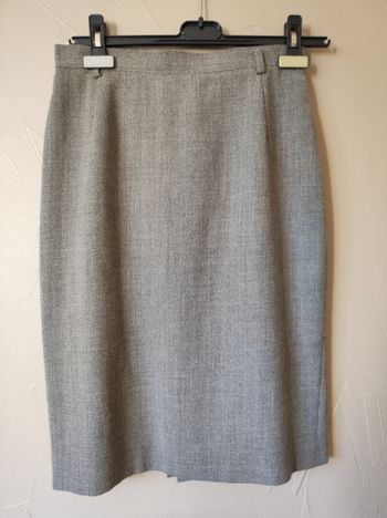 Jupe en laine vierge Bianca beige taille 36