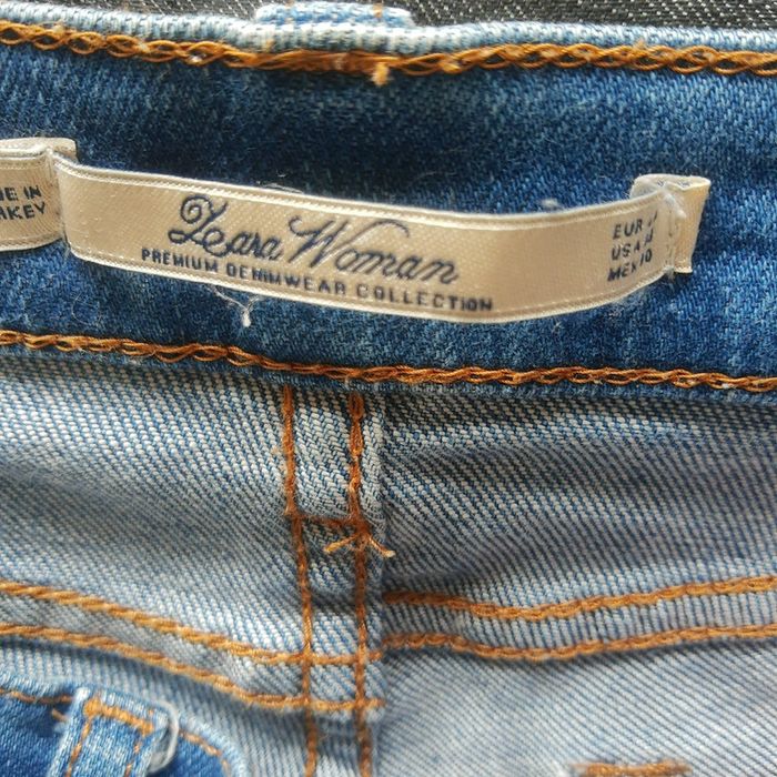 Jean bleu slim fit Zara woman premium denim troué taille 40 - photo numéro 6