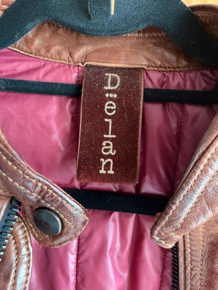 Très belle veste en cuir marron Dëlan - photo numéro 3