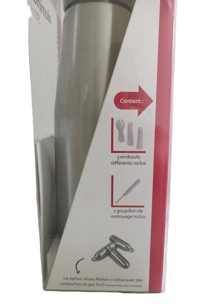 Siphon aluminium. Preparation culinaire. Chantilly. Mousse. Cuisine. Easy Make. 500 ml - photo numéro 7