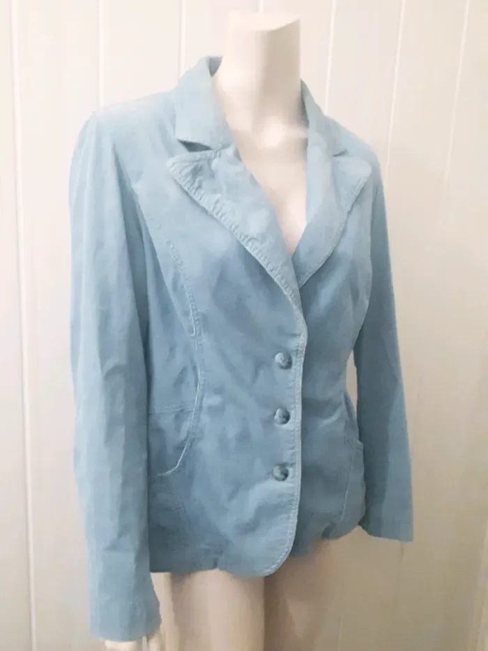Veste velours turquoise 44