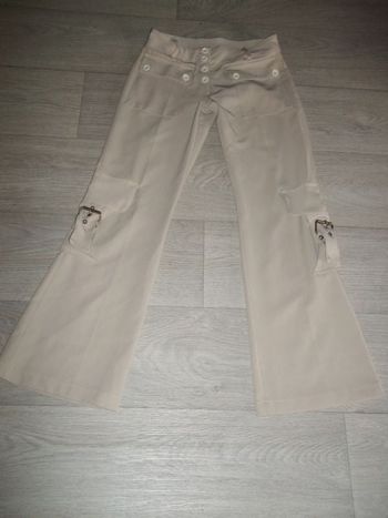 Pantalon léger fluide beige évasé taille S TBE