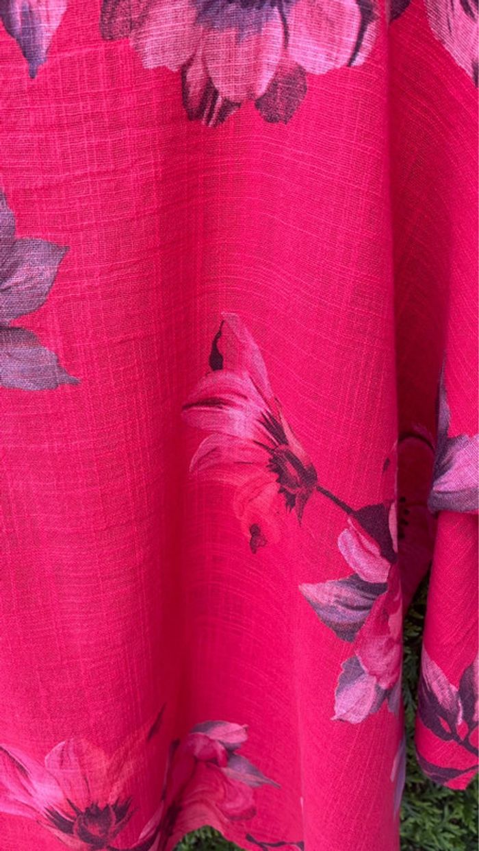 Tunique rouge avec fleurs - photo numéro 5