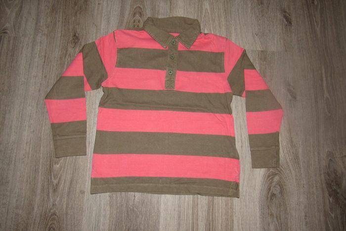 POLO ML RAYÉ KAKI ET ROSE GARÇON "VERTBAUDET" - 8 ANS - n°05 - photo numéro 2