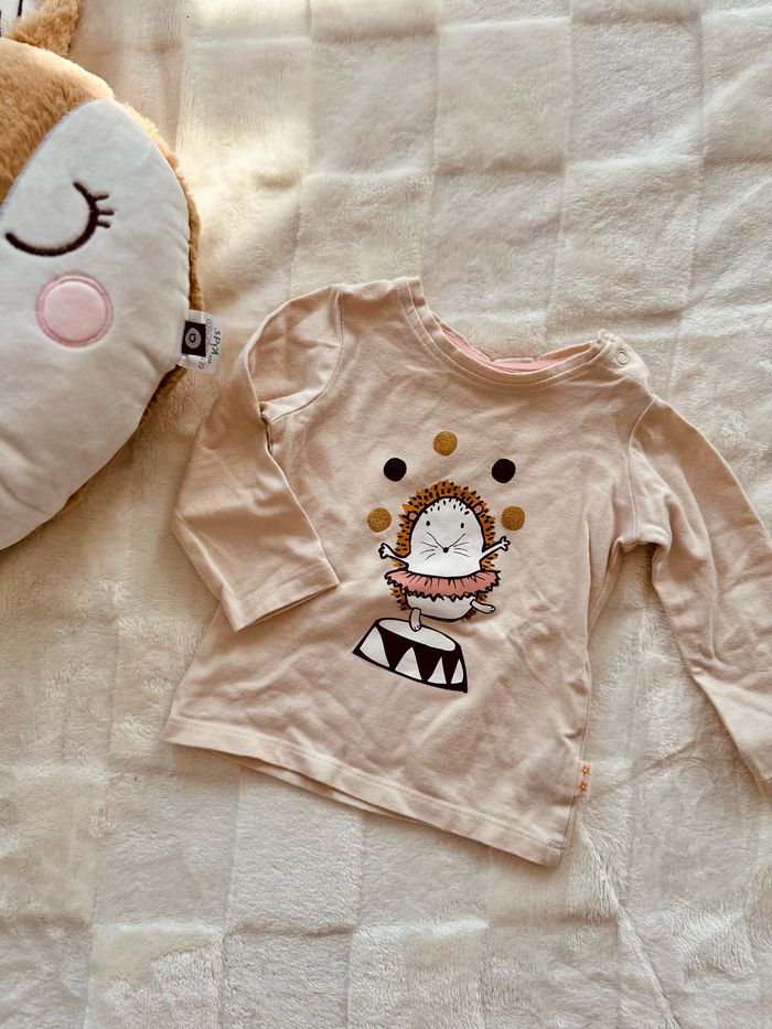 T-shirt manches longues souris taille 3 mois Hema