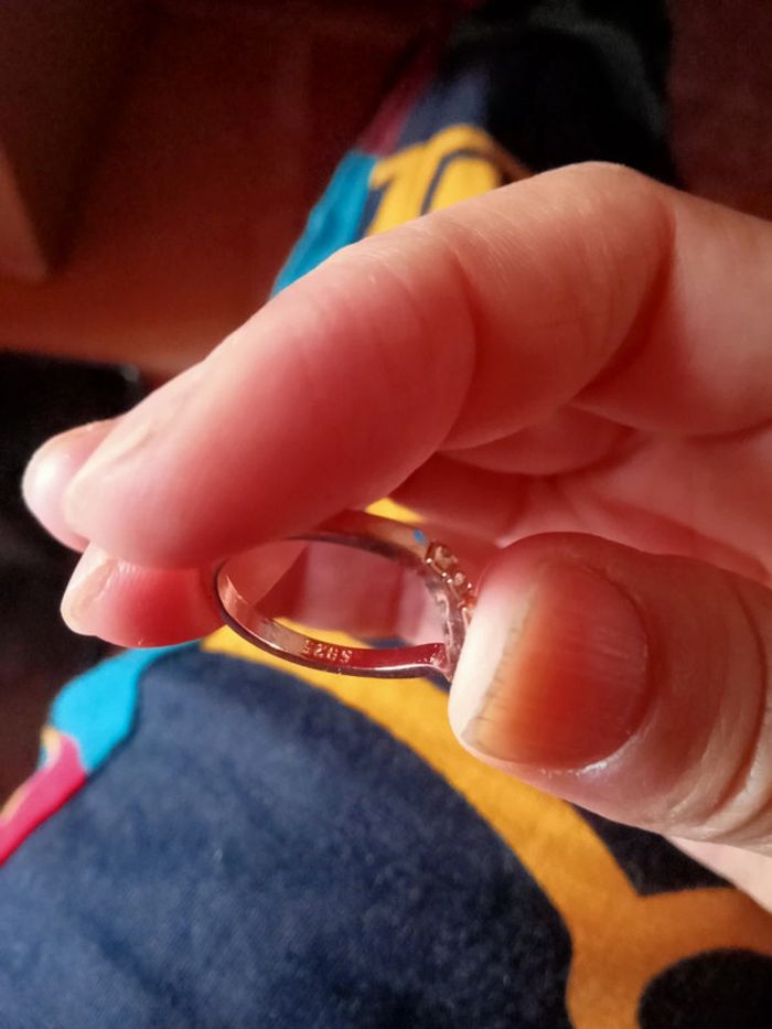 Jolie bague en argent rose avec zirconium - photo numéro 5