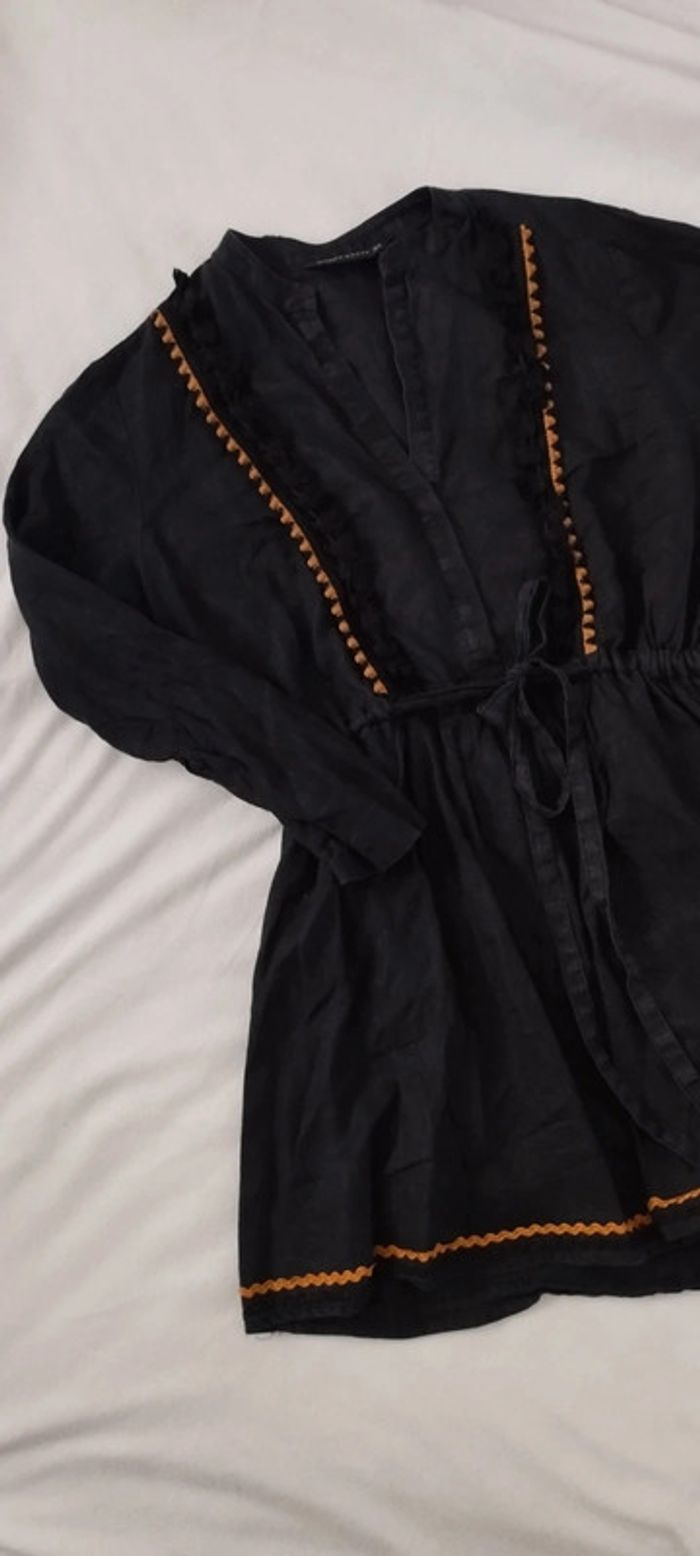 Robe lin noire Zara