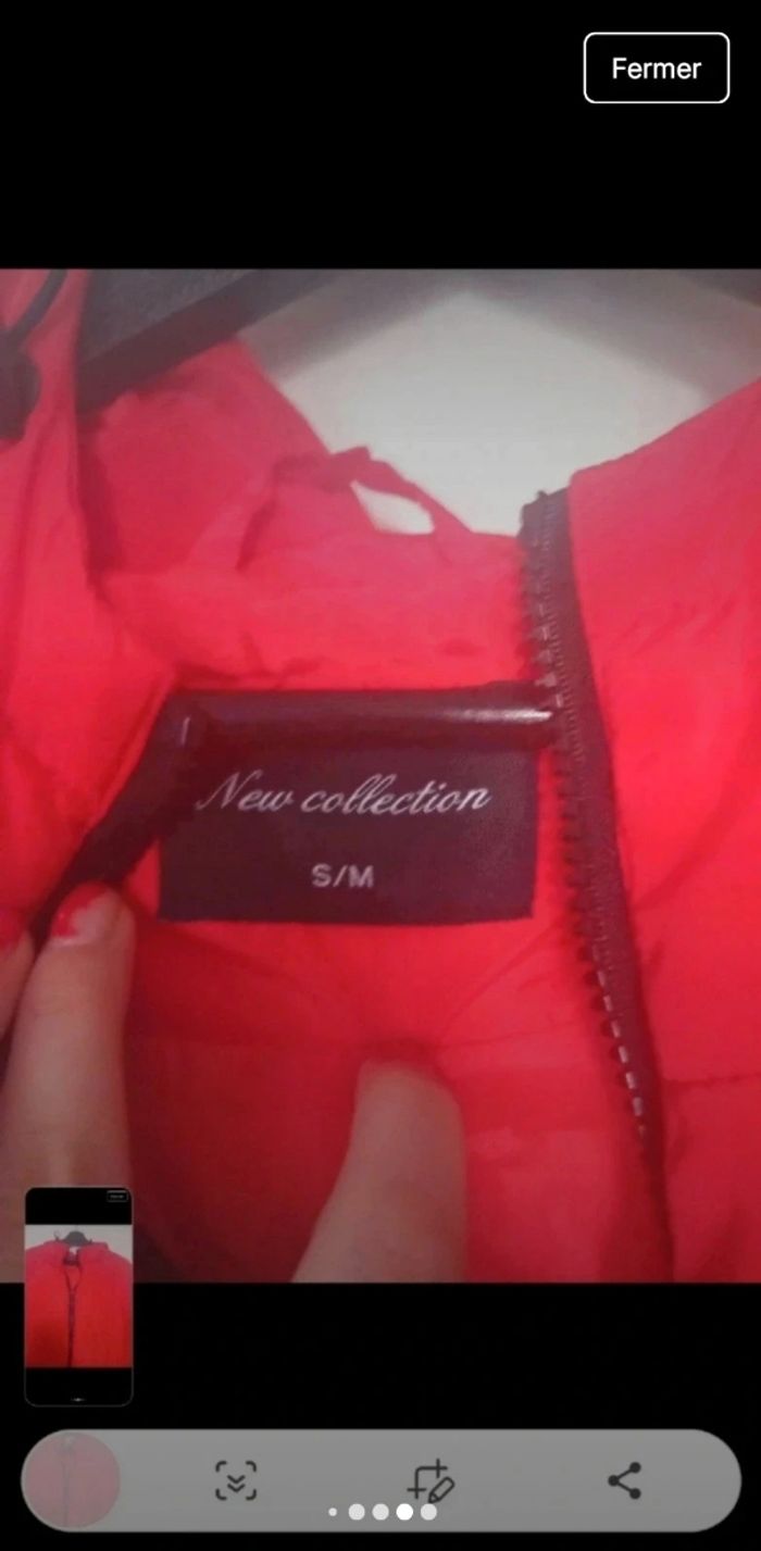 veste d'hiver rouge à capuche de la marque New Collection, en taille S/M - photo numéro 8