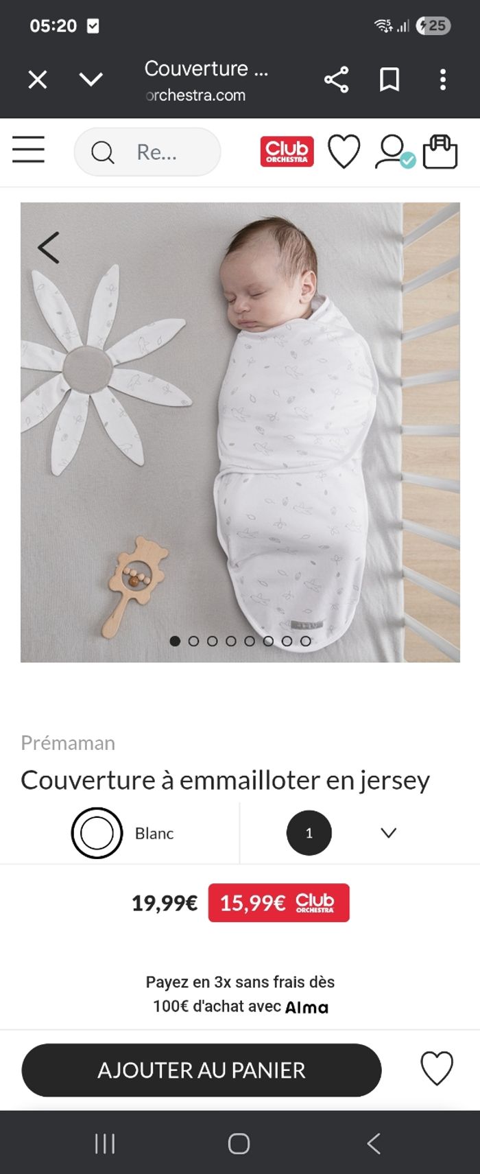 Couverture à emmailloter en jersey

Prémaman