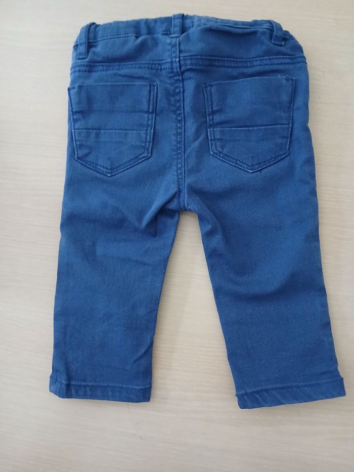 Pantalon bebe en coton taille 6/9 mois  couleur bleu marque HM - photo numéro 9